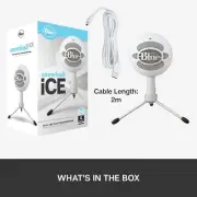 Blue Snowball iCE Plug 'n Play USB Microphone for Recording, Streaming, Gaming.