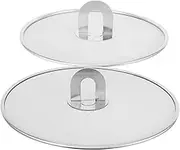 SECFOU 2 Pack Stainless Steel Mesh Skillet Anti-Spatter Screen Cover Oil Proof Net for Kitchen Fry Pan Guard