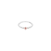(W) Pandora June Misty Rose Beaded Ring Sterling Silver Pink