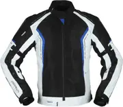 Modeka Khao Air Motorcycle Textile Jacket, black-grey-blue, Size M for Men Black Grey Blue