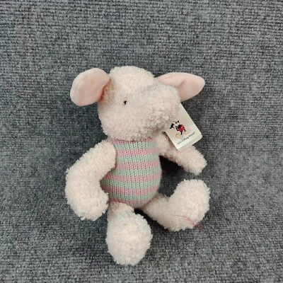 Disney Winnie the Pooh Piglet Classic Plush Knit Pastel Stuffed Animal New Tags