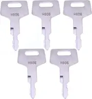 YIQI 5 Ignition Keys H806 Heavy Equipment Keys for Takeuchi Hitachi Gehl New Ho