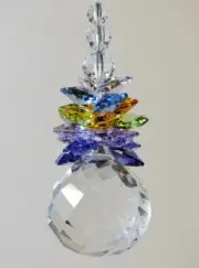 Large Crystal Ball Cluster Suncatcher made with Swarovski Multi Colours,Gift Box