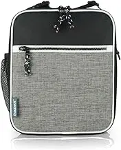 EAGLEMATE Insulated Lunch Bag – Portable Lunch Tote with Clip-on Buckle, Leakproof Interior, Front Pocket & Side Mesh – 7.5L Small Lunch Box for Work, School-BPA Free (BLK/Gray)