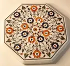 24" Gemstones Inlay Marquetry Coffee Table Marble Farmhouse Furniture Table Top