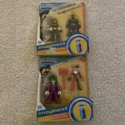 Imaginext DC Super Friends - Blk Batman & Ninja Batman AND Joker & Harley Quinn