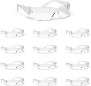 Clear Frame Safety Glasses, One Size, Anti-Scratch, Impact Resistance, ANSI Compliant