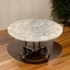 White Quartz Stone Coffee Table Top, Stone Center Table Top, Home Decor