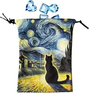 Meindin Tarot Card Pouch | Storage Bag Drawstring for Dice 13x18cm,Deck Protective Case for Oracle Decks, Fits Most Standard Size Tarot Playing Cards