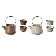 Traditional Ceramic Teapot with Lid Tea Infuser Tea Kettles Milk Warmer for Tea