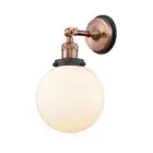 Innovations Franklin LG Beacon Sconce, AC Frost/Globe - 203BP-ACBK-G201-8
