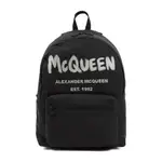 [Alexander Mcqueen] Alexander Mcqueen-Black Graffiti Metropolitan Printed Backpack-Uomo OS OS