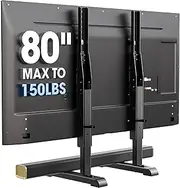 Universal TV Stand, Table Top TV Stand Base Wobble-Free Replacement for Most 24 to 80 Inch LCD LED TVs, 7 Height Adjustable TV Legs Hold up to 150lbs, Max VESA 800x500mm, Black AX10TB02