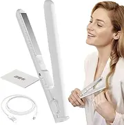 Travel Hair Straightener, Portable Hair Straightener, Cordless Curling Iron, USB Charging Hair Styling Tool, 2-in-1 Curling Wand & Flat Iron, Hair Straightener for Women,