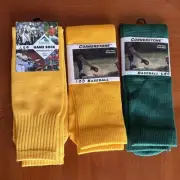3 Pair Medium Knee High Baseball Socks - 2 Yellow 1 Green -Cornerstone/Augusta
