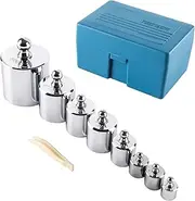 HORIZON 8 PCS 1000g Calibration Weight Set (10g, 20g,20g,50g,100g,100g,200g,500g) with Storage Case and Tweezers for Digital Scale Balance Science Lab Educational Weights