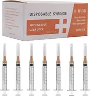 3ml Disposable Syringe with 25 Ga 1 Needle,30 PCS Luer Lock Industrial Dispensing Accessories ,Individually Wrapped