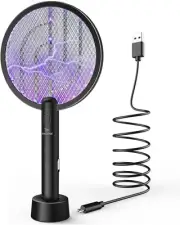 PALONE Electric Fly Swatter 4000V Bug Zapper Racket 2 in 1 Fly Swatter with 1...