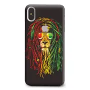 Skins Decal Wrap for Apple iPhone XS Max-Rasta Dread Lion Irie