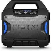ION Tailgater Boom - Portable Outdoor Bluetooth Speaker with Microphone Input, FM Radio, USB Port, Battery, IPX5 Waterproof, Wireless Stereo Link App, 60W