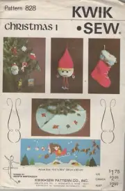 Christmas Ornaments, Stocking, Tree Skirt, Wallhanging Sewing Pattern Kwik Sew