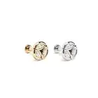 14K REAL Solid Gold Marquise Diamond Round Stud Helix Tragus Cartilage Earring