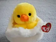 VINTAGE TY BEANIE BUDDY - EGGBERT - YELLOW CHICK - BABY CHICKEN IN AN EGG SHELL