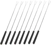8pcs Set Hot Dog Skewers with Handles for Campfire Cooking Fire Pit Sticks BBQ Tools for Roasting Marshmallows and Grilling Essentials