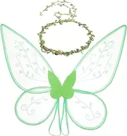TEMPNAP Prom Props Princess Costumes for Butterfly Party Decorations Butterfly Decor Butterfly Costume Shawl Butterfly Wings First Birthday Decorations Girl Green Mesh