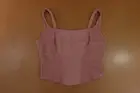 Victorias Secret VSX Womens Medium Mauve Featherweight Knit Corset Tank Top NWT