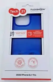 Tech 21 Case for 2022 iPhone 6.1” Pro Flexshock Drop Tested Blue