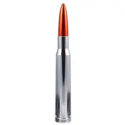 Anti-Theft Chrome 50 Caliber Orange Bullet Stubby Short Antenna For 90-20 Ford