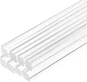 uxcell 8pcs Acrylic Square Rods 3/8" x 12" Clear Acrylic Dowel Rods Sticks Acrylic Plastic Sticks Strip for DIY Crafts Lighting Gardening Decorations - 10mm x 300mm