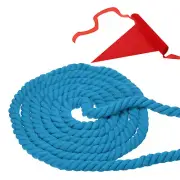 44' Tug of War Rope for Adults Teen Twisted Cotton Rope with Flag Blue