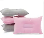 Inflatable Travel Pillows for Camping and Traveling (Pink, Grey, 4 Pack)
