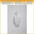 Whimsical Middle Finger Hand Wall Hook - 9.5 Inches Tall, Smooth Finish