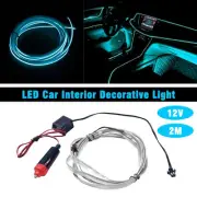 2M Blue LED Car Interior Fiber Neon Optic Strip Atmosphere Wire Light Waterproof (for: Porsche)