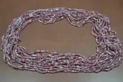 12 NECKLACES PINK GLASS SEED LOVE BEADING BEADS 36" #75PP