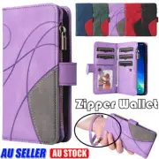 For iPhone 16 16e 15 14 13 12 11 Pro MAX Plus Wallet Case Zip Magnet Flip Cover