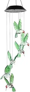 zolyet Solar Powered Hummingbird Wind Chime Lights Patio Garden Decoration Lights Lights Green