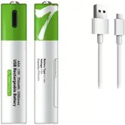 [2 Pack] USB AAA Lithium ion Rechargeable Battery, 1.5V 750mWh Rechargeable AAA Battery