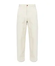 Versace Medusa Head Straight-Leg Pants 33,IT50,IT48,31,IT46 White