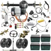 760mm Rear Differential Axle kit 1000W Motor Wheels Front Steering Assembly DIY