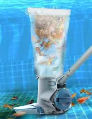 Rechargeable Heavy Duty Pool Leaf Vacuum, 62GPM Powerful Suction, Standard and F