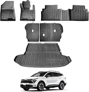 X-Car Floor Car Mats Seat Back Kick Cargo Boot Liner Set for Kia Sportage 2021-Onwards Heavy Duty Car Seats Kick Mats Cover