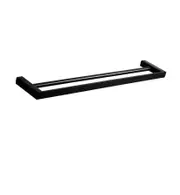 Elegant Double Towel Rail - 600mm (Black)