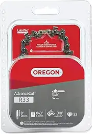 Oregon R33 AdvanceCut 8-Inch Replacement Chainsaw Chain, for Pole Saws & Chain Saw Tools, 8" Guide Bar, 33 Drive Links, Pitch: 3/8" Low Profile, 043" Gauge (R33)