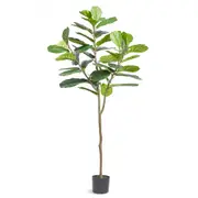 VEVOR Artificial Fiddle Leaf Fig Tree, 15.2cm, Secure PE Material & Anti-Tip Tilt Protection Low-Maintenance Faux Plant, Lifelike Green Fake Potted Tr