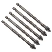 5pcs Titanium Masonry Drill Bit 12mm Cross Drill Bits Tip 122mm Yellow