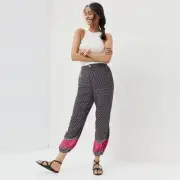 New Anthropologie Smocked Balloon-Leg Viscose Pants Size 4